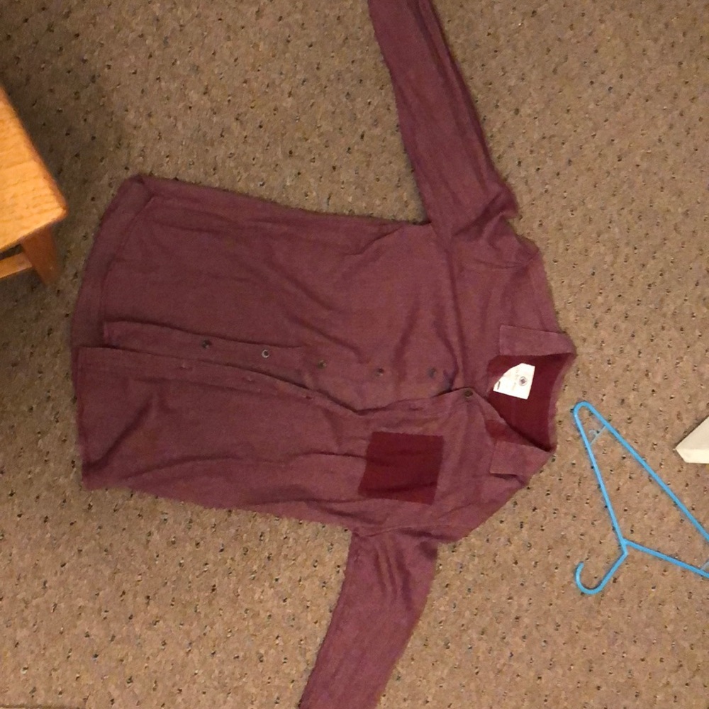 Maroon long sleeved Collar shirt